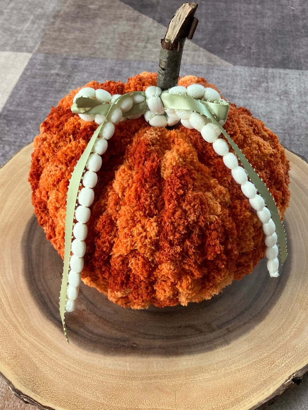 Hand Knit Pumpkin Fall 8-9 inch